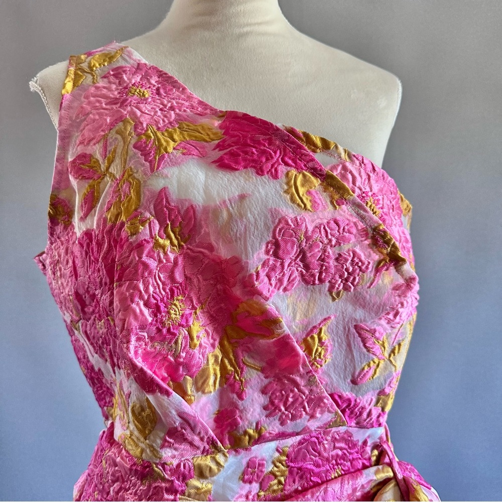 Nwt Reverse One Shoulder Wrap Garden Tea Party Mini Dress - Picture 4 of 11